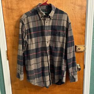 Orvis Flannel Button Down Heavyweight 100% Cotton Long Sleeve Outdoors Men L